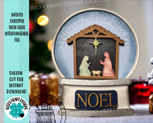 Load image into Gallery viewer, Nativity Christmas Snow Globe Interchangeable File SVG, Glowforge, Tiered Tray LuckyHeartDesignsCo