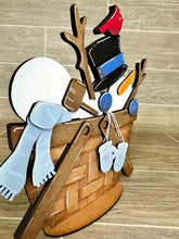 Load image into Gallery viewer, Build a Snowman For The Flower Basket Interchangeable File SVG, Winter, Holiday, Christmas Tiered Tray, Glowforge, LuckyHeartDesignsCo