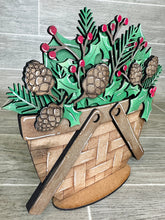 Load image into Gallery viewer, Christmas Greens For The Flower Basket Interchangeable File SVG, Holiday, Christmas Tiered Tray, Glowforge, LuckyHeartDesignsCo