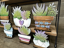 Load image into Gallery viewer, Succulent Standing Pots File SVG, Plants, Garden, Glowforge, Magnets, LuckyHeartDesignsCo