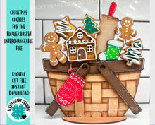 Load image into Gallery viewer, Christmas Cookies For The Flower Basket Interchangeable File SVG, Holiday, Christmas Tiered Tray, Glowforge, LuckyHeartDesignsCo