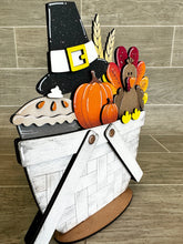 Load image into Gallery viewer, Thanksgiving Turkey For The Flower Basket Interchangeable File SVG, Fall Tiered Tray, Glowforge, LuckyHeartDesignsCo