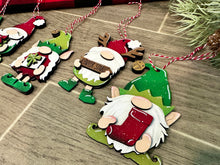 Load image into Gallery viewer, Cheerful Gnome Christmas Ornament File SVG, Gnomie Glowforge, LuckyHeartDesignsCo