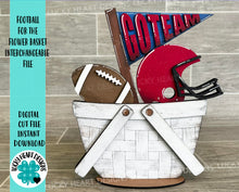 Load image into Gallery viewer, Football For The Flower Basket Interchangeable File SVG, Sports, Summer, Fall Tiered Tray, Glowforge, LuckyHeartDesignsCo