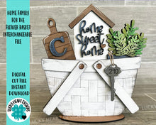 Load image into Gallery viewer, Home Family For The Flower Basket Interchangeable File SVG, Realtor Gift, Housewarming, Tiered Tray, Glowforge, LuckyHeartDesignsCo