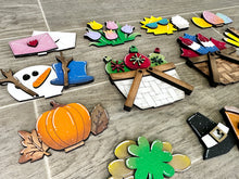 Load image into Gallery viewer, TINY Flower Basket Interchangeable File SVG, Seasonal, Holiday, Floral, Summer, Fall Tiered Tray, Glowforge, LuckyHeartDesignsCo