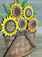 Load image into Gallery viewer, Sunflowers For The Flower Basket Interchangeable File SVG, Flower, Floral, Summer, Fall Tiered Tray, Glowforge, LuckyHeartDesignsCo