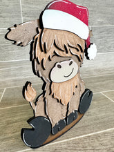 Load image into Gallery viewer, Highland Cow Animal Hats Interchangeable MINI File SVG, Seasonal Leaning sign, Holiday, Farm Tiered Tray Glowforge, LuckyHeartDesignsCo