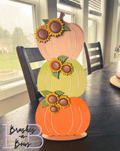 Load image into Gallery viewer, Stacking Sunflower Pumpkins File SVG, Fall Glowforge, LuckyHeartDesignsCo