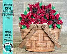 Load image into Gallery viewer, Poinsettia For The Flower Basket Interchangeable File SVG, Christmas Tiered Tray, Glowforge, LuckyHeartDesignsCo