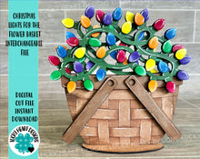 Load image into Gallery viewer, Christmas Lights For The Flower Basket Interchangeable File SVG, Holiday, Christmas Tiered Tray, Glowforge, LuckyHeartDesignsCo