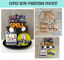 Load image into Gallery viewer, Witch Halloween Quick and Easy Tiered Tray File SVG, Glowforge Tier Tray, LuckyHeartDesignsCO