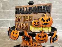 Load image into Gallery viewer, Highland Cow Halloween Quick and Easy Tiered Tray File SVG, Farm Glowforge Tier Tray, LuckyHeartDesignsCO