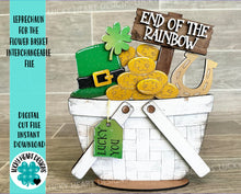 Load image into Gallery viewer, Leprechaun For The Flower Basket Interchangeable File SVG, St. Patrick&#39;s Day, Lucky, Horseshoe, Clover, Glowforge, LuckyHeartDesignsCo
