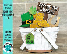 Load image into Gallery viewer, Leprechaun For The Flower Basket Interchangeable File SVG, St. Patrick's Day, Lucky, Horseshoe, Clover, Glowforge, LuckyHeartDesignsCo