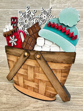 Load image into Gallery viewer, Hot Cocoa For The Flower Basket Interchangeable File SVG, Chocolate, Marshmallow, Snowflake, Tiered Tray, Glowforge, LuckyHeartDesignsCo