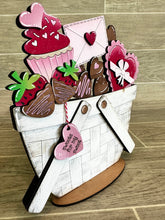 Load image into Gallery viewer, Valentine Sweets For The Flower Basket Interchangeable File SVG, Floral, Tiered Tray, Glowforge, LuckyHeartDesignsCo