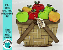 Load image into Gallery viewer, Apples For The Flower Basket Interchangeable File SVG, Fall Tiered Tray, Glowforge, LuckyHeartDesignsCo