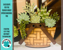 Load image into Gallery viewer, Succulents For The Flower Basket Interchangeable File SVG, Halloween, Cactus, Plant Tiered Tray, Glowforge, LuckyHeartDesignsCo