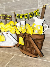 Load image into Gallery viewer, Lemons For The Flower Basket Interchangeable File SVG, Lemonade, Fruit, Summer, Tiered Tray, Glowforge, LuckyHeartDesignsCo