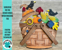 Load image into Gallery viewer, Scarecrow For The Flower Basket Interchangeable File SVG, Fall Tiered Tray, Glowforge, LuckyHeartDesignsCo