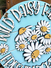 Load image into Gallery viewer, Daisy Farm Door Hanger Sign File SVG, Spring Flower, Summer, Glowforge, LuckyHeartDesignsCo
