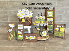 Load image into Gallery viewer, Welcome Daisy Door Hanger Sign File SVG, Spring Flower, Summer, Glowforge, LuckyHeartDesignsCo