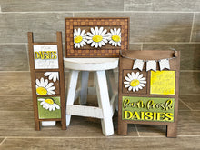 Load image into Gallery viewer, MINI Daisy Interchangeable Leaning Sign File SVG, Spring, Summer, Flower, Tiered Tray Glowforge, LuckyHeartDesignsCo
