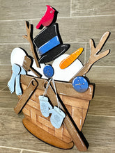 Load image into Gallery viewer, Build a Snowman For The Flower Basket Interchangeable File SVG, Winter, Holiday, Christmas Tiered Tray, Glowforge, LuckyHeartDesignsCo