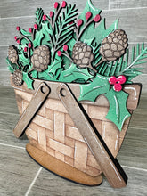 Load image into Gallery viewer, Christmas Greens For The Flower Basket Interchangeable File SVG, Holiday, Christmas Tiered Tray, Glowforge, LuckyHeartDesignsCo