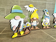 Load image into Gallery viewer, Daisy Tiered Tray Gnome File SVG, Fall Summer Tiered Tray Holiday Decor, Glowforge, LuckyHeartDesignsCo