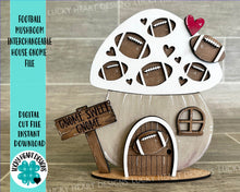 Load image into Gallery viewer, Football Gnome Mushroom Interchangeable House File SVG, (add on) Fall Tiered Tray, Glowforge, LuckyHeartDesignsCo