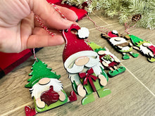 Load image into Gallery viewer, Cheerful Gnome Christmas Ornament File SVG, Gnomie Glowforge, LuckyHeartDesignsCo