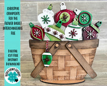 Load image into Gallery viewer, Christmas Ornament For The Flower Basket Interchangeable File SVG, Holiday, Christmas Tiered Tray, Glowforge, LuckyHeartDesignsCo