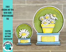 Load image into Gallery viewer, Daisy Original and TINY Snow Globe Interchangeable File SVG, Glowforge, Spring, Seasonal Shapes, Holiday, Tiered Tray LuckyHeartDesignsCo