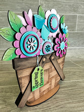 Load image into Gallery viewer, Spring Flowers For The Flower Basket Interchangeable File SVG, Floral, Tiered Tray, Glowforge, LuckyHeartDesignsCo