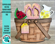 Load image into Gallery viewer, Summer Lovin' For The Flower Basket Interchangeable File SVG, Beach, Vacation, Summer, Tiered Tray, Glowforge, LuckyHeartDesignsCo