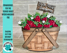 Load image into Gallery viewer, Strawberries For The Flower Basket Interchangeable File SVG, Fruit, Summer, Tiered Tray, Glowforge, LuckyHeartDesignsCo
