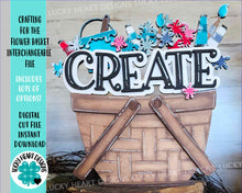 Load image into Gallery viewer, Crafting For The Flower Basket Interchangeable File SVG, Maker, Create, Tiered Tray, Glowforge, LuckyHeartDesignsCo