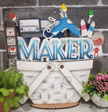 Load image into Gallery viewer, Crafting For The Flower Basket Interchangeable File SVG, Maker, Create, Tiered Tray, Glowforge, LuckyHeartDesignsCo