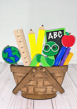 Load image into Gallery viewer, School Teacher For The Flower Basket Interchangeable File SVG, Holiday, Book Worm, Tiered Tray, Glowforge, LuckyHeartDesignsCo