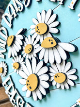 Load image into Gallery viewer, Daisy Farm Door Hanger Sign File SVG, Spring Flower, Summer, Glowforge, LuckyHeartDesignsCo