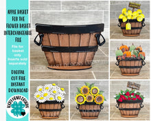 Load image into Gallery viewer, Apple Basket for the Flower Basket Interchangeable File SVG, Vase, Flower, Floral, Summer, Fall Tiered Tray, Glowforge, LuckyHeartDesignsCo
