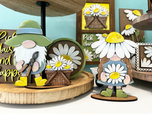 Load image into Gallery viewer, Daisy Tiered Tray Gnome File SVG, Fall Summer Tiered Tray Holiday Decor, Glowforge, LuckyHeartDesignsCo