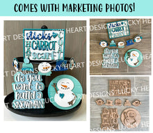 Load image into Gallery viewer, Snowman Quick and Easy Tiered Tray File SVG, Winter Tiered Tray, Glowforge Snowflakes, LuckyHeartDesignsCo