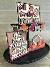 Load image into Gallery viewer, Fall Football Quick and Easy Tiered Tray File SVG, Glowforge Laser, Fall Tiered Tray, Leaves, Pumpkin, LuckyHeartDesignsCo