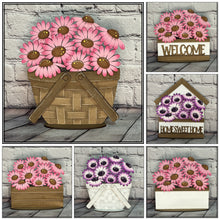 Load image into Gallery viewer, Daisies For The Flower Basket Interchangeable File SVG, Floral, Flowers, Spring Tiered Tray, Glowforge, LuckyHeartDesignsCo