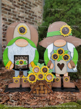 Load image into Gallery viewer, Sunflower Tall Porch Interchangeable Leaning Sign Gnome File SVG, Glowforge Fall, LuckyHeartDesignsCo
