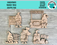 Load image into Gallery viewer, Valentines Tiered Tray Gnomes File SVG, Tiered Tray Holiday Decor, Glowforge, LuckyHeartDesignsCo