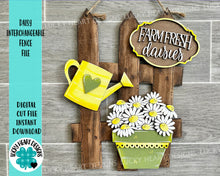Load image into Gallery viewer, Daisy Interchangeable Fence File SVG, Seasonal Glowforge, Spring, Flower, Summer, LuckyHeartDesignsCo